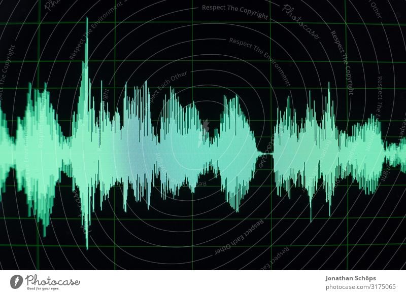 Waveform in audio editing software for Podcast Art Artist Music Listen to music CD Media New Media Internet Radio (broadcasting) Esthetic Undulation Waves Green