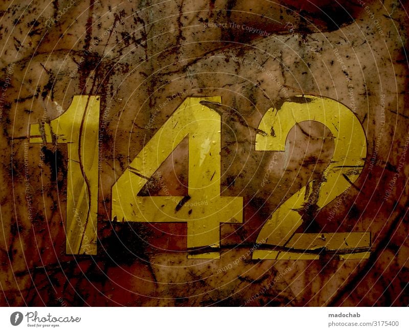 681 - 142 digits number number count rust container Sign Digits and numbers Old Authentic Hideous Broken Trashy Gloomy Yellow Orange Unwavering Defiant Eternity