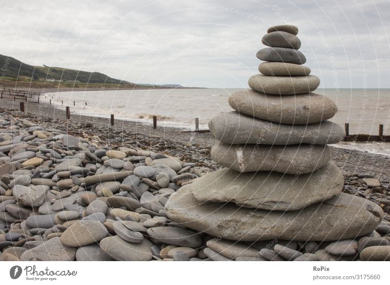 Stacked stones on the welsh coast. Lifestyle Style Healthy Wellness Relaxation Meditation Vacation & Travel Tourism Sightseeing Beach Ocean Environment Nature