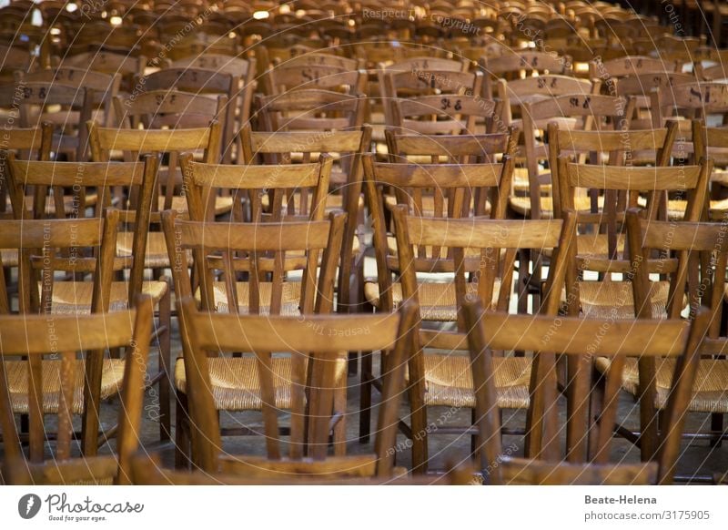 Unoccupied 4 chairs Wooden chairs Empty Deserted Seating Row of chairs Free Structures and shapes Seating capacity