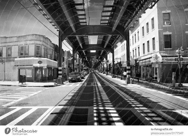 Shadows of the Elevated, New York Technology New York City Brooklyn Town Downtown Pedestrian precinct House (Residential Structure) Bridge Manmade structures