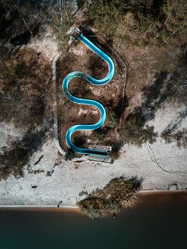 Blue sea snake :: Water slide in low season Leisure and hobbies Playing Vacation & Travel Tourism Freedom Sports Swimming & Bathing Swimming pool Environment
