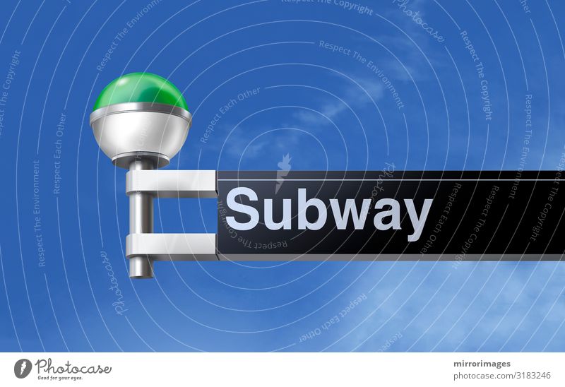 looking up at a New York City modern green and white globe subways sign with blue sky Transport Railroad Underground Sphere Line Globe Retro Clean bronx