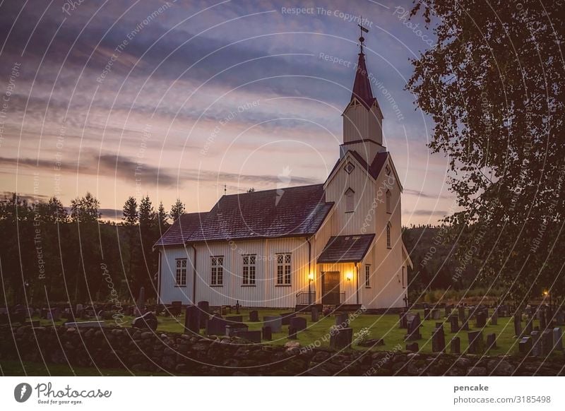sleepless through norway Nature Landscape Sky Church Experience Peace Belief Religion and faith Moody Norway Stave church Light Cemetery Sleep Calm