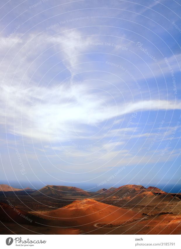 Fire mountains III Beautiful Vacation & Travel Travel photography Far-off places Island Mountain Landscape Sand Sky Hill Blue Volcano Dark Brown Red