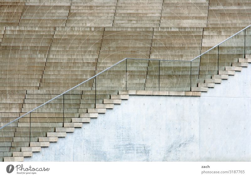 Stairs without everything Berlin Town Capital city Downtown Wall (barrier) Wall (building) Sit Gray Go up Descent Climber Colour photo Subdued colour