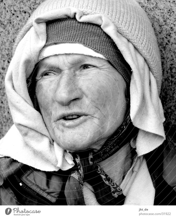 Russian Bag Lady 4 Senior citizen Black White Portrait photograph Woman Female senior approx. 80 years