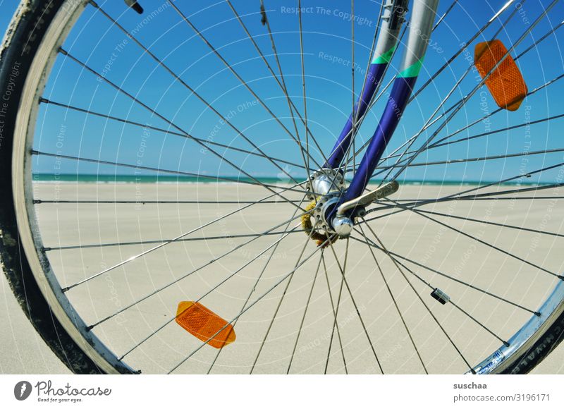bike on the beach Bicycle Beach wide Ocean on one's own Loneliness Sand Water Coast Sky Vacation & Travel Freedom Relaxation Summer Nature Far-off places