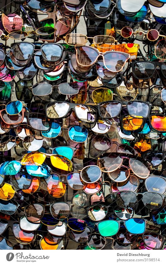 spoilt for choice Vacation & Travel Tourism Fashion Accessory Sunglasses Plastic Multicoloured Advice Design Services Portrait format Background picture
