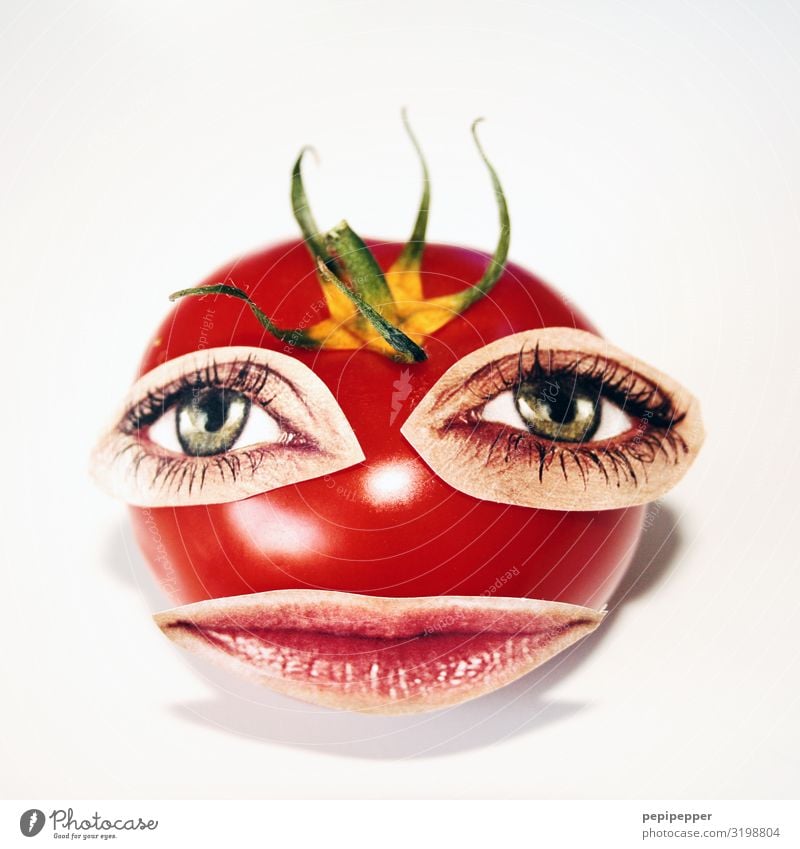 I don't eat anything that has eyes... Food Vegetable Tomato Eating Lunch Dinner Vegetarian diet Androgynous Head Face Eyes Mouth Ornament Looking Exceptional