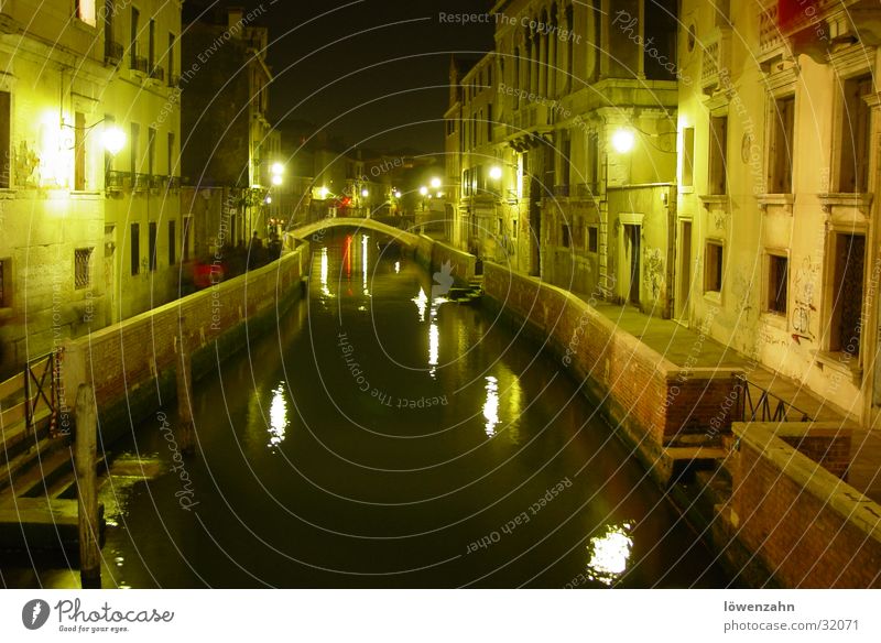 Venice Italy Night Light Long exposure March Europe Water Channel Night shot Artificial light Central perspective Right ahead Historic Historic Buildings Old
