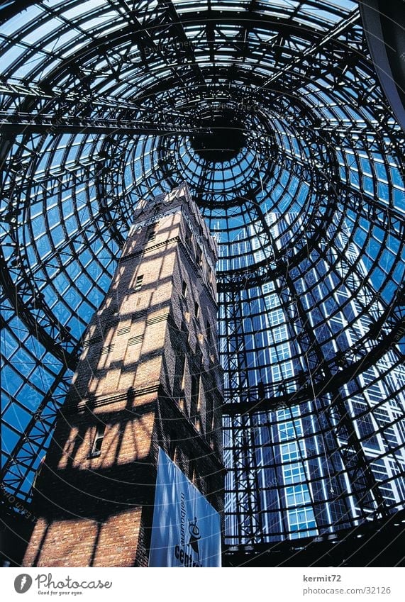 Shot Tower Factory hall Glass Glass dome High-rise Symbiosis Modern architecture Australia Architecture Sky Industry Brick wall