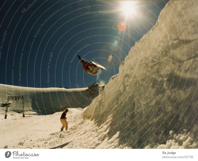 half pipe air Winter Halfpipe Sölden Sports Mountain Snow Air Snowboarder Trick jump