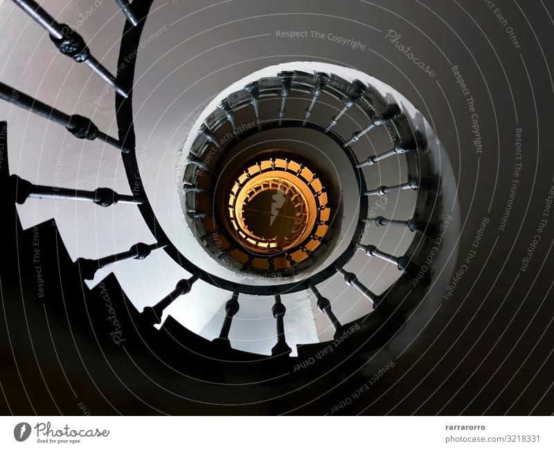 ancient spiral staircase seen from below Design House (Residential Structure) Decoration Bottom Art Building Architecture Stairs Metal Steel Old Tall