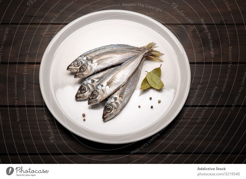 Fresh mackerel fish on plate ready to cook. Raw seafood fresh raw ingredient healthy product delicious dinner gastronomy bream cold nutrition industry