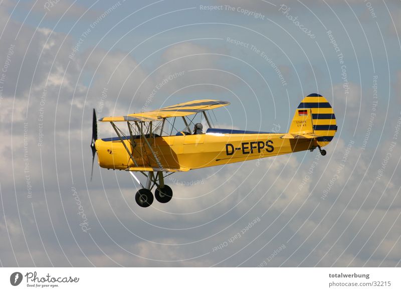 Double-decker in cloud flight Airplane Clouds Aviation Double-decker bus Old Stampe