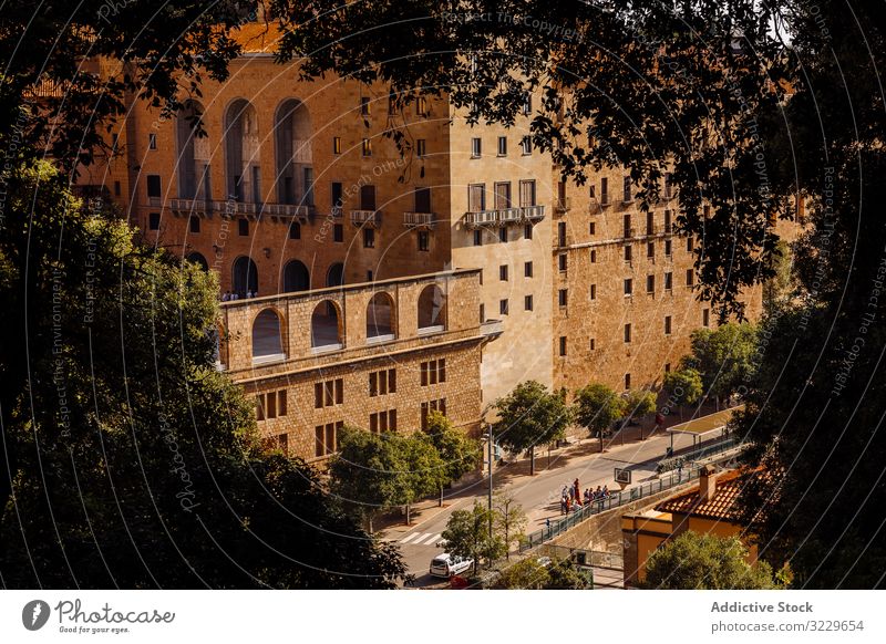 Monastery of the mountain of Montserrat architecture monastery hermit masterpiece sant joan abbey traditional basilica cathedral medieval monument rock nature