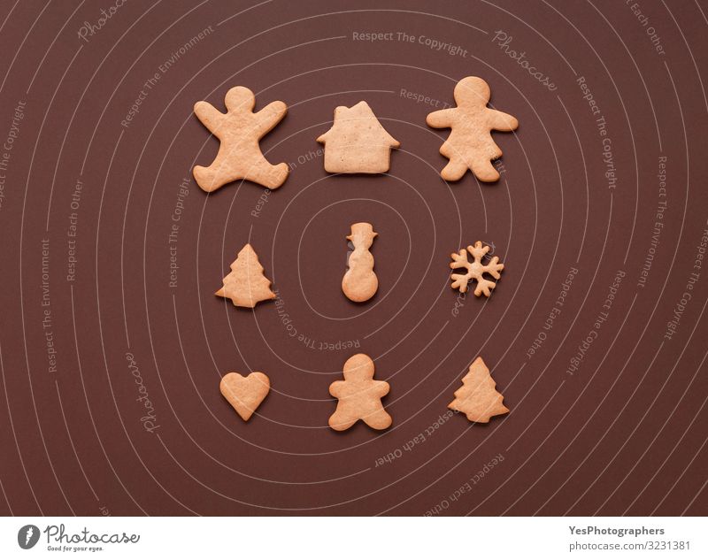 Gingerbread cookies in many shapes. Christmas symbol Xmas sweets Dessert Candy Winter Christmas & Advent New Year's Eve Family & Relations Delicious Brown