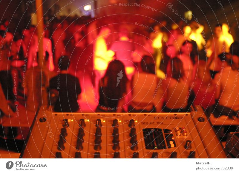 discofever Red Mixing desk Party Disco Group Human being Music disco evening