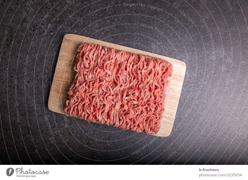 minced meat Food Meat Nutrition Healthy Eating Kitchen Select To enjoy Fresh Minced meat Chopping board Beef Pork Interior shot Studio shot Deserted