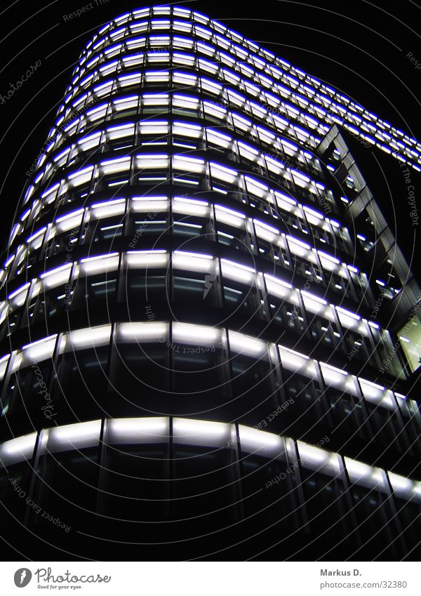 Vattenfall Tower Light Building High-rise Night Town Architecture Skyline