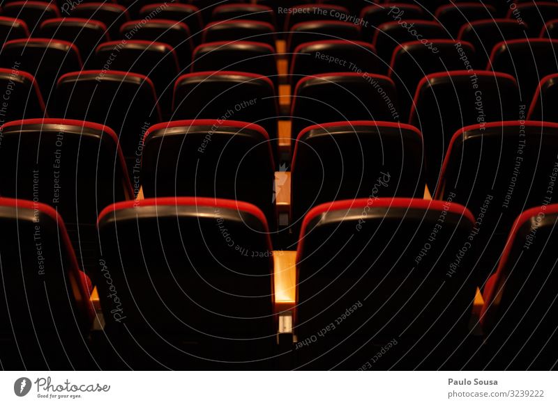 Empty seats in a theatre Lifestyle Free Many Red Esthetic Creativity Theatre Movie theater seat Seat Seating Seating capacity Row of seats Row of chairs Chair