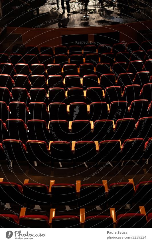 Empty seats in a theatre Lifestyle Esthetic Dark Free Above Red Leisure and hobbies Creativity Performance Fiasco Arrangement Seat Seating Theatre Audience