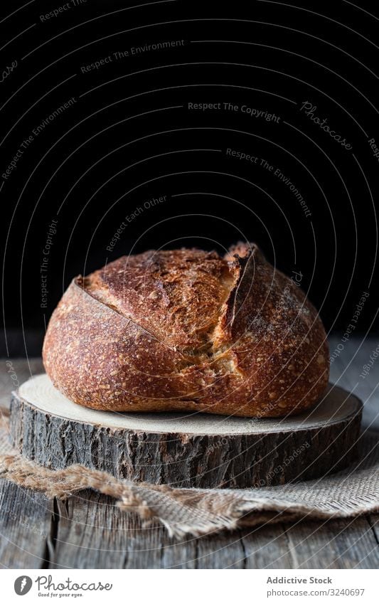 Country sourdough bread on wood loaf fresh baked piece whole rustic country bakery food homemade nutrition pastry cuisine tasty delicious yummy crunchy crust