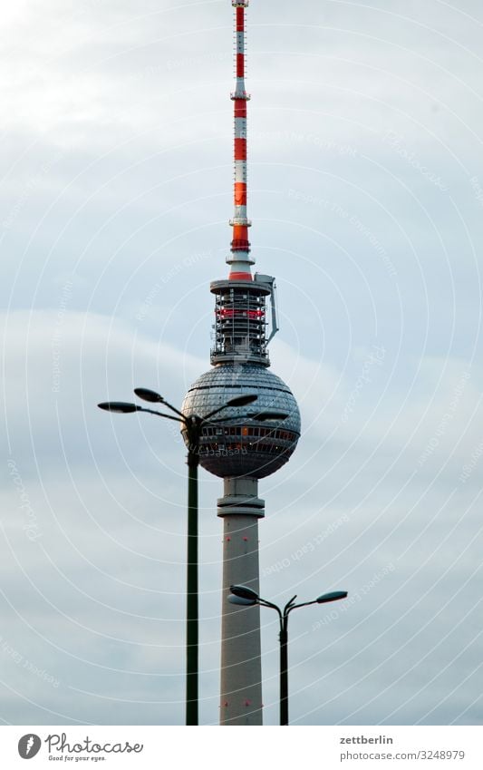 A television tower and two lanterns Berlin City Berlin TV Tower Building Capital city House (Residential Structure) Autumn Deserted Downtown Berlin Skyline Town