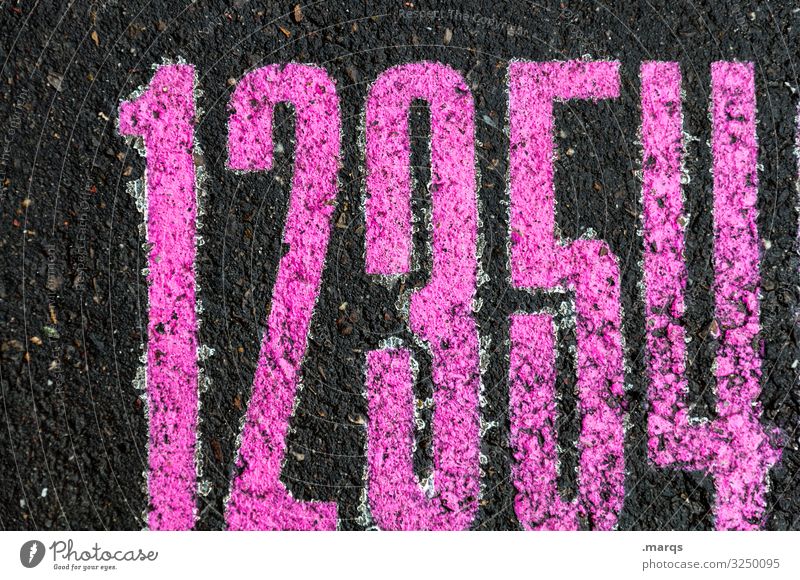 12354 Asphalt Black pink Digits and numbers Numbers Calculation Dyscalculia Mathematics