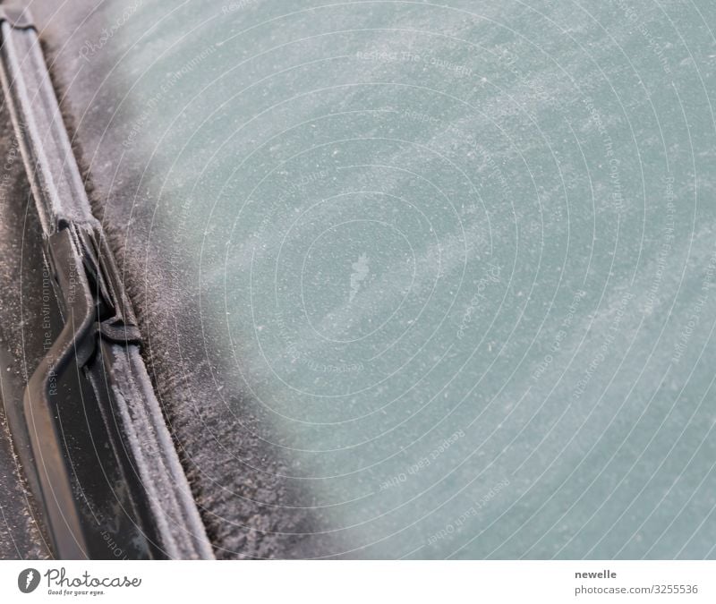 frozen windshield Close up photo and car wiper in winter - a Royalty Free  Stock Photo from Photocase