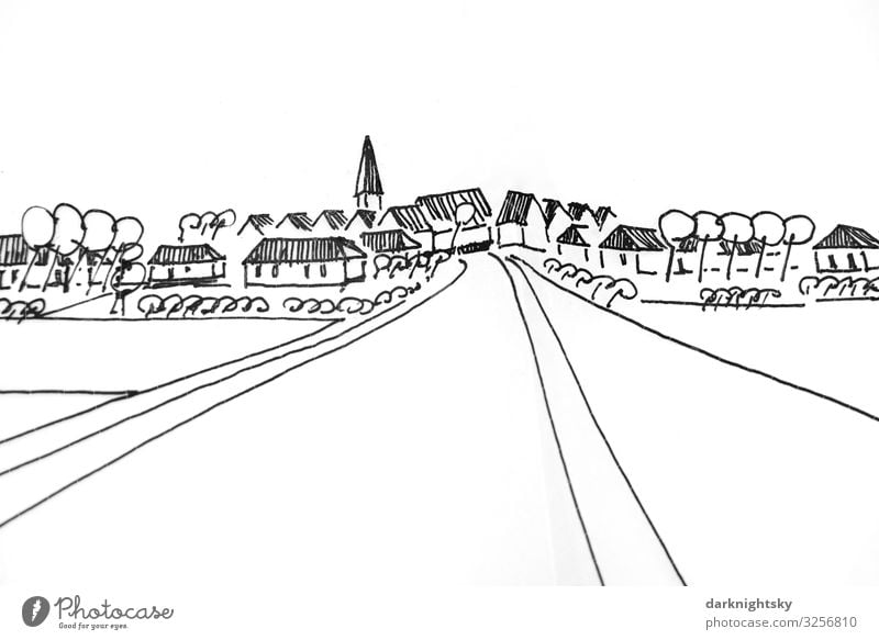 Small Town Street View Drawing by Bill Tomsa  Pixels