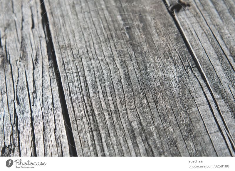 Woody Wooden board wooden planks Wooden table Wooden bench Detail Close-up Thread-like running direction Splinter Furrow Combustible Firewood Old restore
