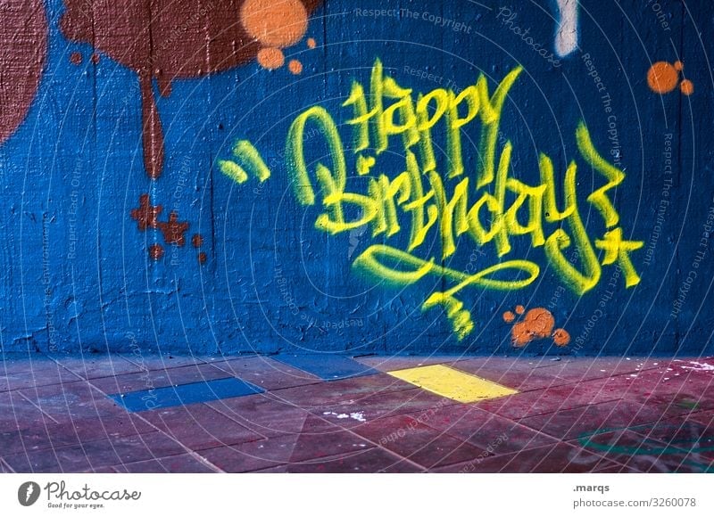 happy birthday in graffiti