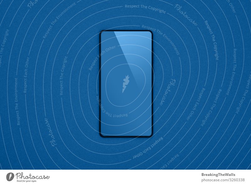 Black smartphone with blank screen over grey Desk Table Telecommunications Business To talk Telephone Cellphone PDA Screen Technology Entertainment electronics