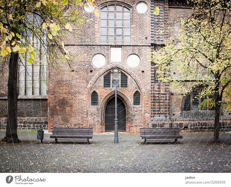 Resting place. Trip Autumn Tree Brandenburg an der Havel Town Deserted House (Residential Structure) Church Places Building Architecture Wall (barrier)