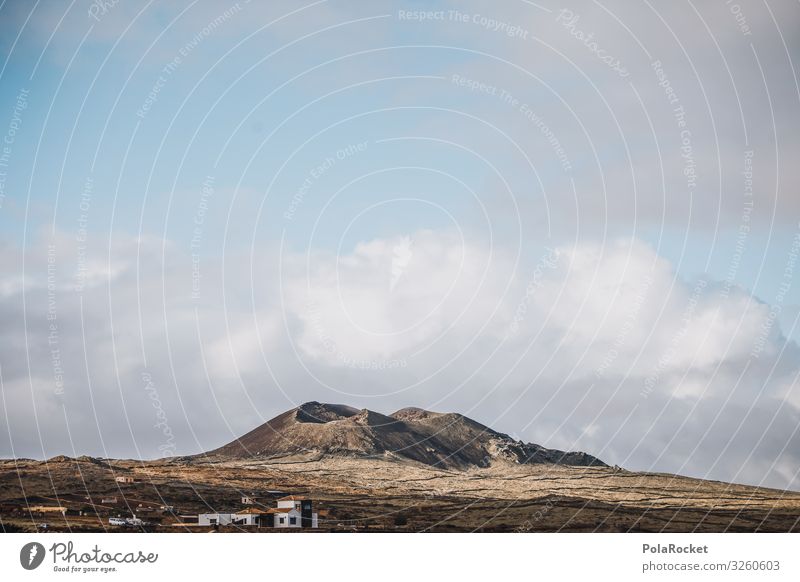 #A0# Dent in the mountain Environment Esthetic Mountain Volcanic crater Crater rim Volcano Volcanic island Vulcanism Fuerteventura Colour photo Subdued colour