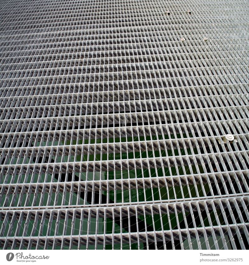 High above the river Environment Elements Water River Neckar Neckarsteinach Barrage pedestrian Metal grid Tall Gray green Silver Emotions Fear discomfort