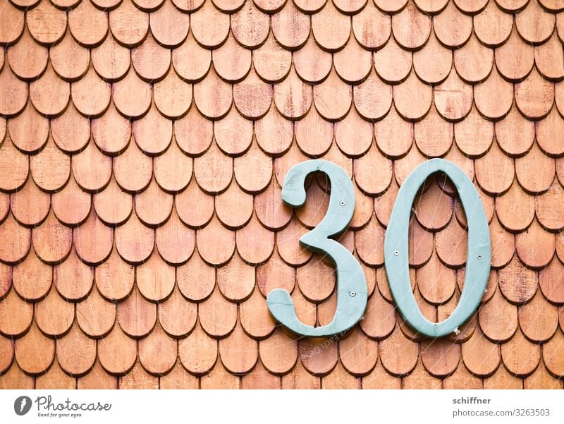 30 Roof shingles number round birthday Orange-red