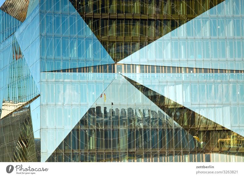 Cube Berlin Architecture Facade Glass Glas facade New building Modern Reflection Mirror image facet Capital city Seat of government Spreebogen