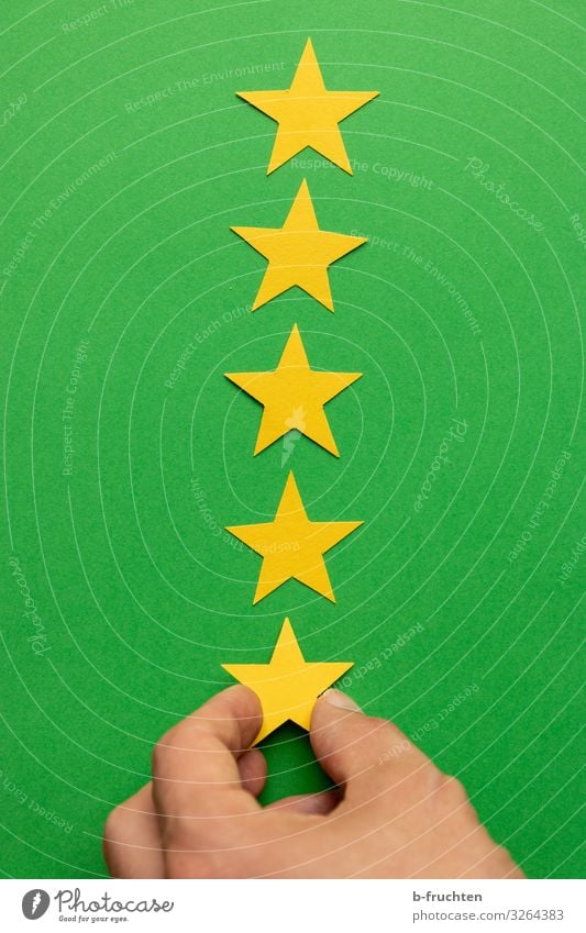 Five Stars Workplace Economy Advertising Industry Stock market Business Fingers Sign Select To hold on Yellow Green Evaluate Decision Star (Symbol) Category
