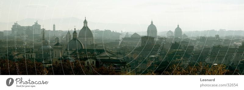 Domes of Rome (Panorama) Town House (Residential Structure) Roof Fog Tree Autumn Monument Sculpture Italy Europe Religion and faith Lessons Back Mountain