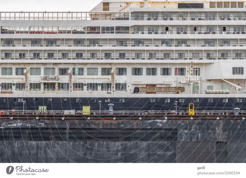 cruise ship closeup Luxury Town Balcony Navigation Passenger ship Cruise liner Watercraft Modern Port of Hamburg vessel Germany Northern Germany seaport