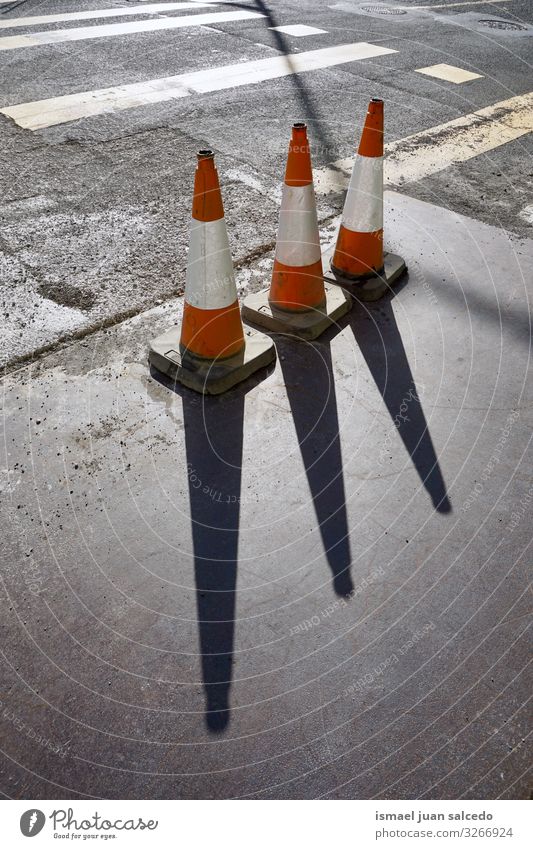 traffic cones on the road on the street. reparing the road Traffic cone Cone Repair Work and employment Street Signal Caution Symbols and metaphors Signage