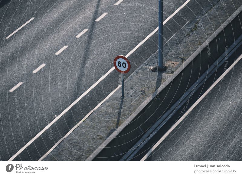 speed limit traffic signal on the highway Speed Limit Speed limit Prohibition sign Highway forbidden Traffic sign Street Asphalt Signage Transport City