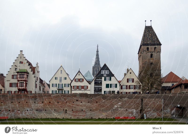 I miss you so much. Town Downtown Old town Church Dome Wall (barrier) Wall (building) Facade Tourist Attraction Landmark Monument Historic Ulm Ulm Cathedral
