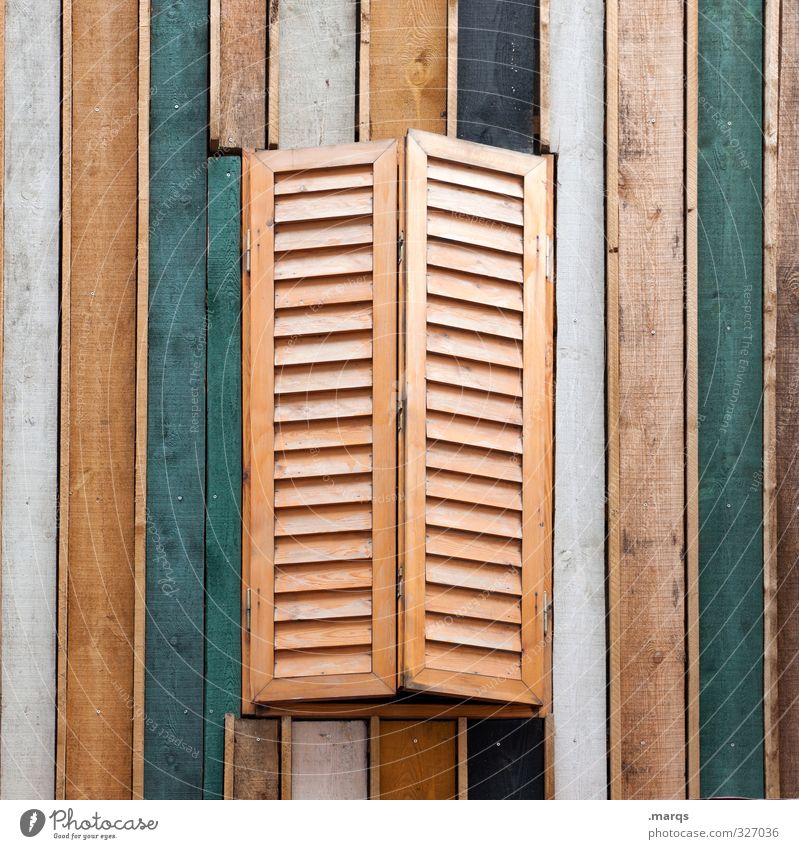 To Style Living or residing Flat (apartment) Detached house Wall (barrier) Wall (building) Window Wood Line Stripe Uniqueness Brown Green White Shutter Closed