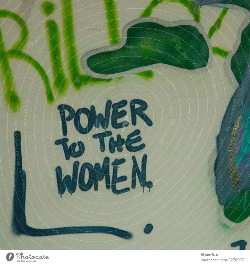 Power To The Women | UT Sign Characters Graffiti Multicoloured Self-confident Optimism Success Willpower Brave Determination Acceptance Agreed Honest Tolerant