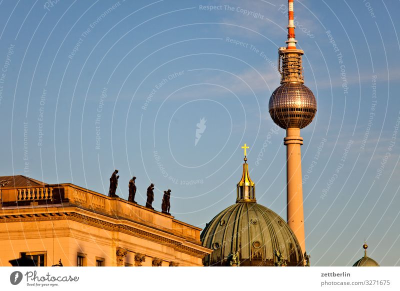 DHM, cathedral and television tower Alexanderplatz Architecture Berlin City Berlin TV Tower Television tower Capital city Sky Heaven Downtown Deserted