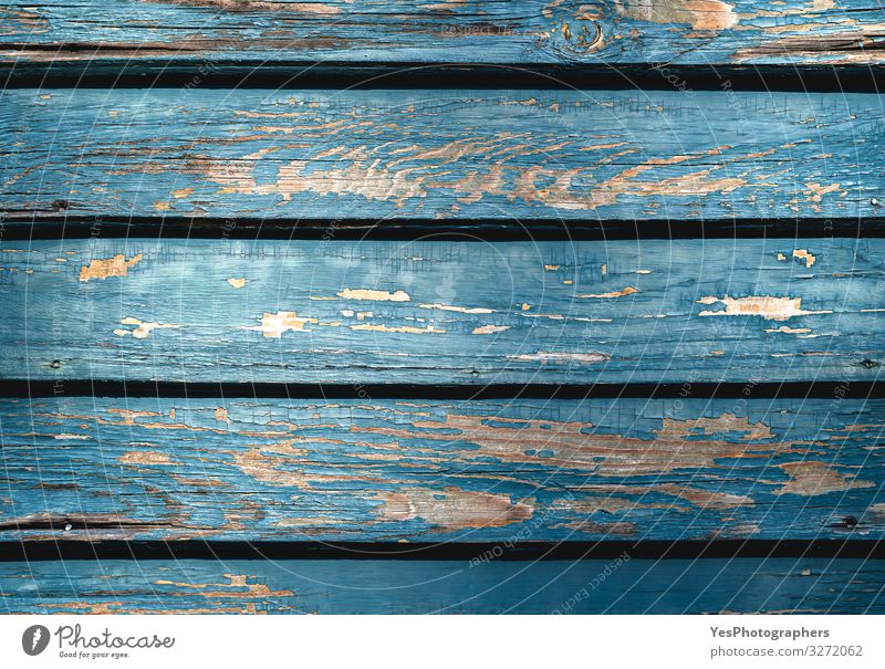 Aged blue wooden background. Planks with shriveled blue paint Architecture Facade Window Door Wood Old Natural Retro Blue Turquoise aged wood Antique